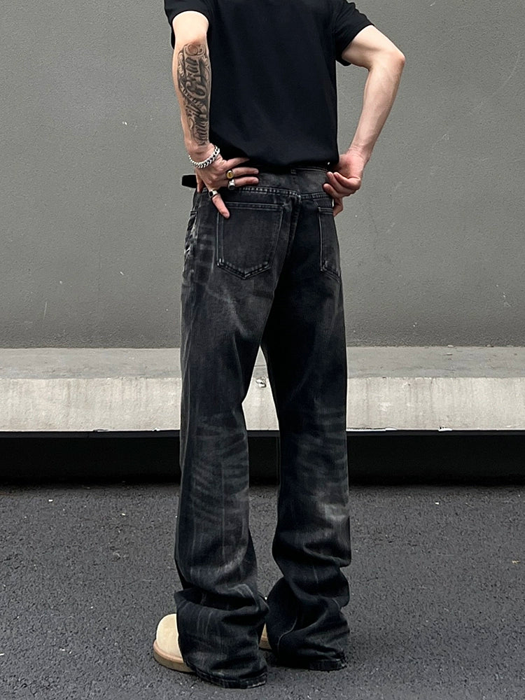 Washed Flare Denim Jeans WN19435