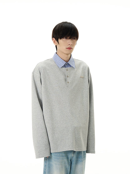 Fake Layered Long Sleeve Sweatshirt WN7663