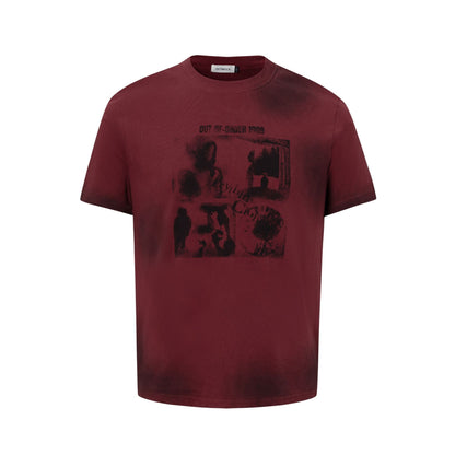 Washed Portrait Graphic Short Sleeve T-Shirt WN26029