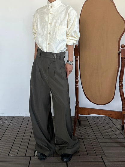 High Waist Wide Leg Straight Trousers WN20015