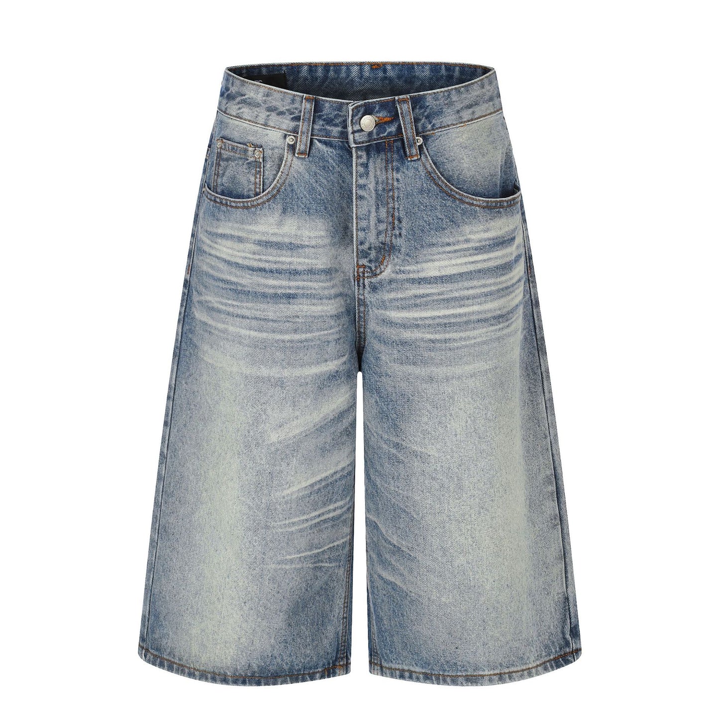 Washed Whisker Denim Half Jeans WN25790