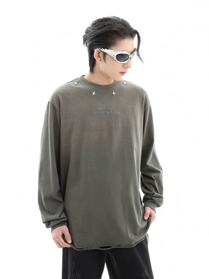 Washed Gradient Long Sleeve T-Shirt WN10389