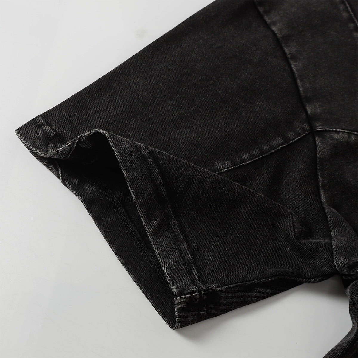 Heavy Washed Fade Stitching Short Sleeve T-Shirt WN25671