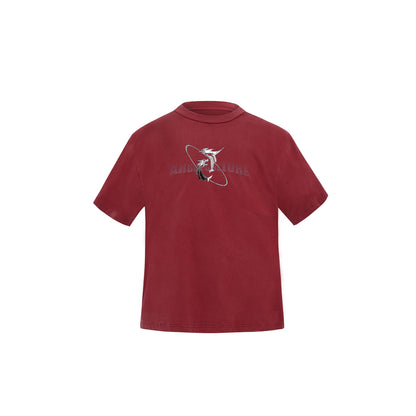 3D Metal Print Round Neck Short Sleeve T-Shirt WN5603