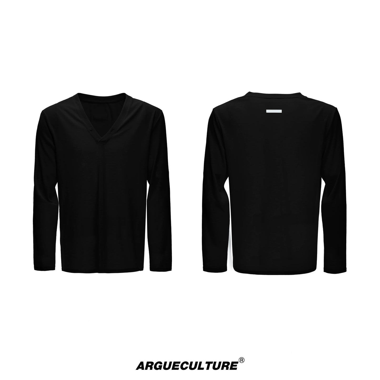 Deep V-Neck Breathable Oversize Long Sleeve T-Shirt WN27011