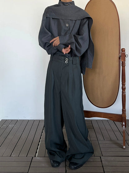 High Waist Wide Leg Straight Trousers WN20015