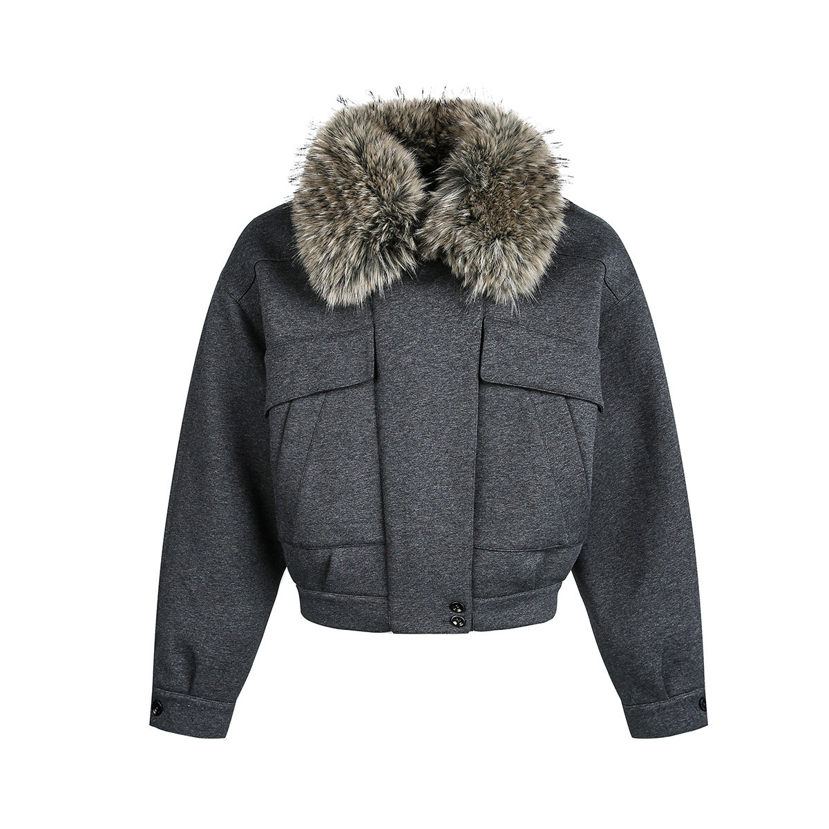 Detachable Fake Fur Collar Quilted Puffer Jacket WN21909