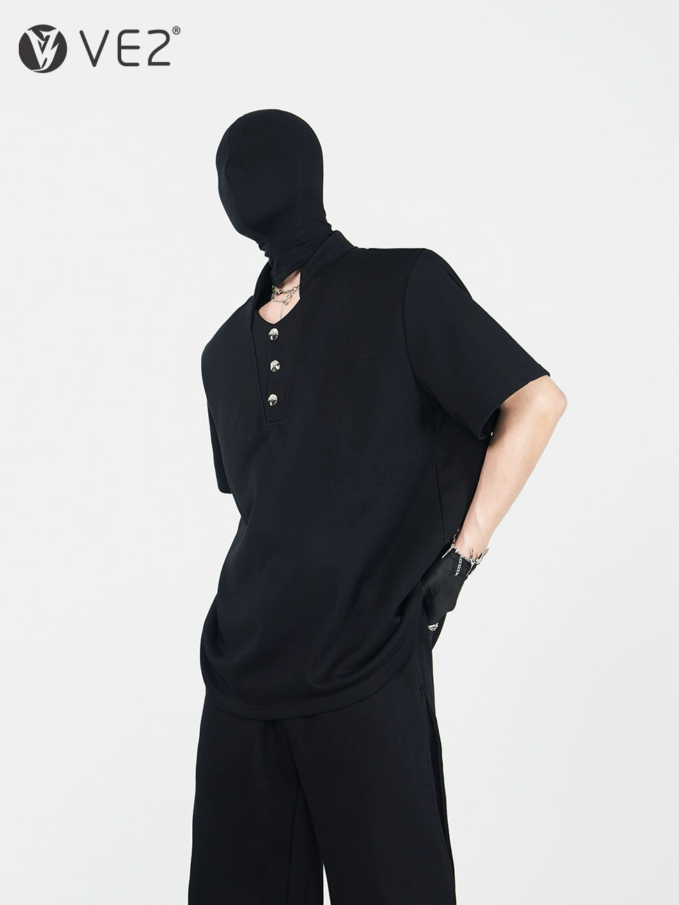 Stand-Neck Short Sleeve T-Shirt WN17305