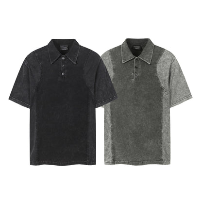 Washed Panel Short Sleeve Polo Shirt WN26783