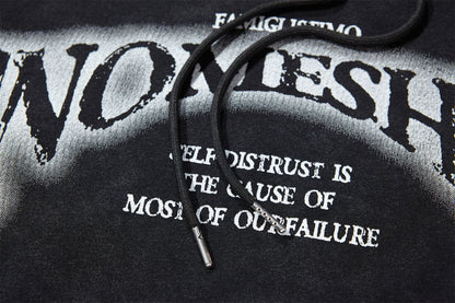 Oversize Letter Print Pullover Hoodie WN11500