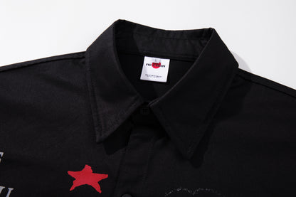 Star Letter Photo Print Short Sleeve Shirt WN25631