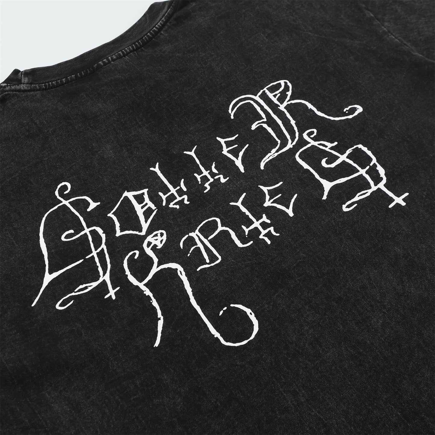 Washed Graffiti Design Oversize Short Sleeve T-Shirt WN15066