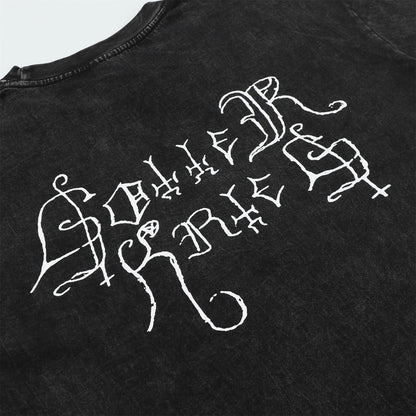 Washed Graffiti Design Oversize Short Sleeve T-Shirt WN15066