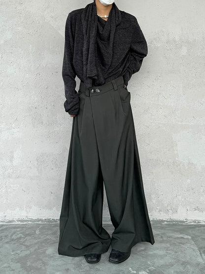 Minimalist Draping Wide Leg Trousers WN19961