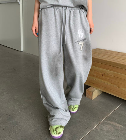 Spray Paint Gradient Embroidery Wide Leg Sweatpants WN28007