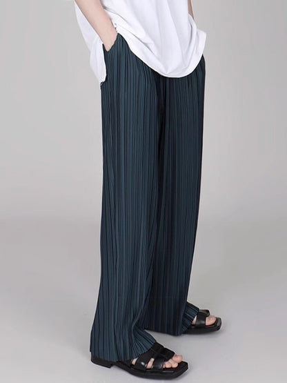 Pleats Wide-Leg Straight Pants WN6809