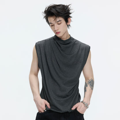 Embroidery Stretch Oversize Sleeveless T-Shirt WN26990
