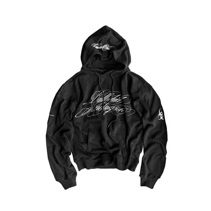 Biohazard Script Print Pullover Hoodie WN27067
