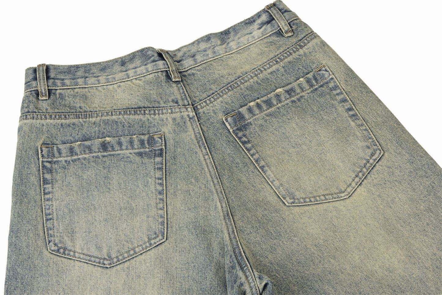 Washed Wide-Leg Straight Denim Jeans WN16208