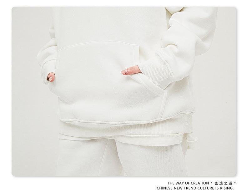 Fleece Lining Oversize Hoodie & Fleece Lining Sweatpants Setup WN9931-K