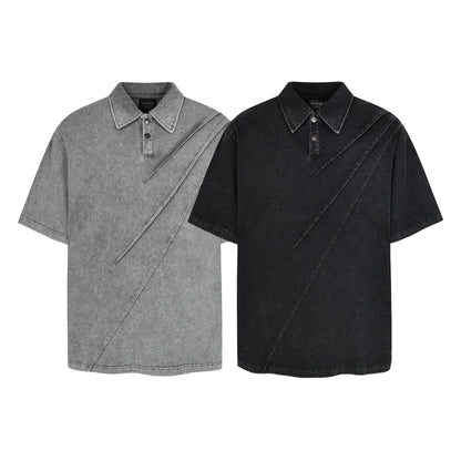 Washed Pleat Short Sleeve Polo Shirt WN26782