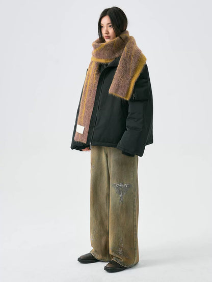 Graphic Design Double-Sided Wool Scarf WN18933