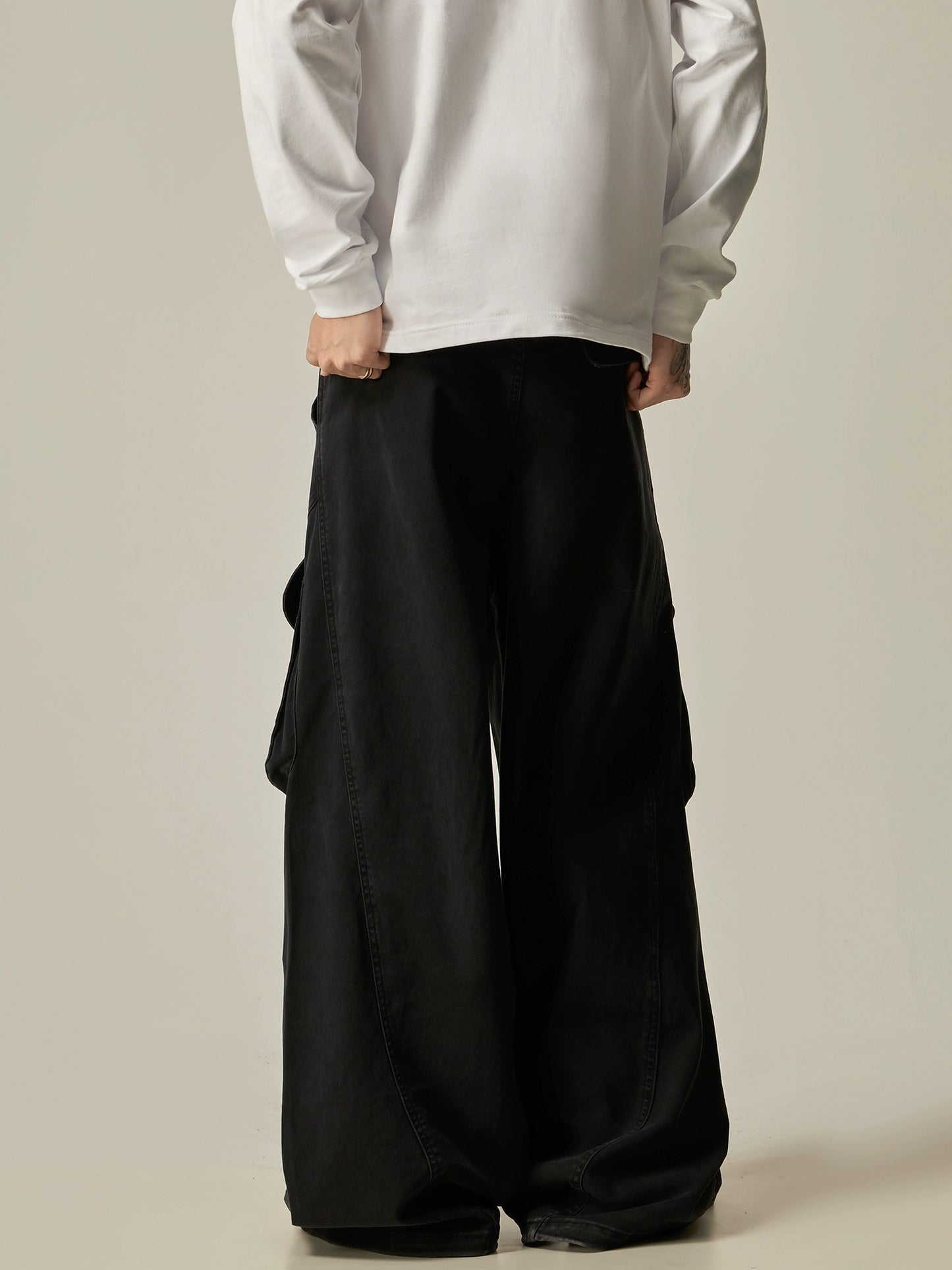 Wide Leg Straight Cargo Pants WN8963