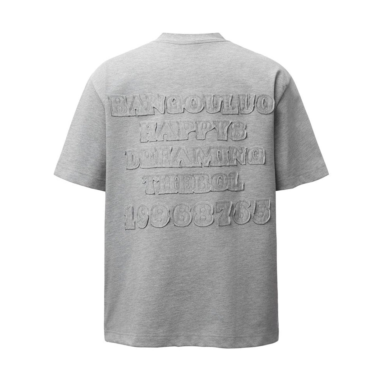 Letter Applique Embroidery Oversize Short Sleeve T-Shirt WN26856