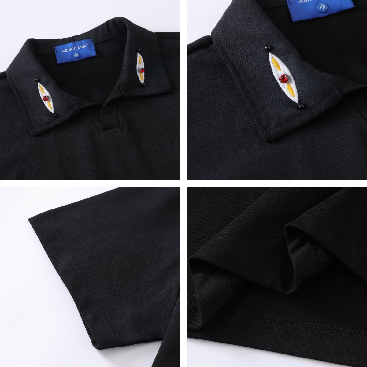 Gradient Sequin Embroidered Polo Shirt WN26802