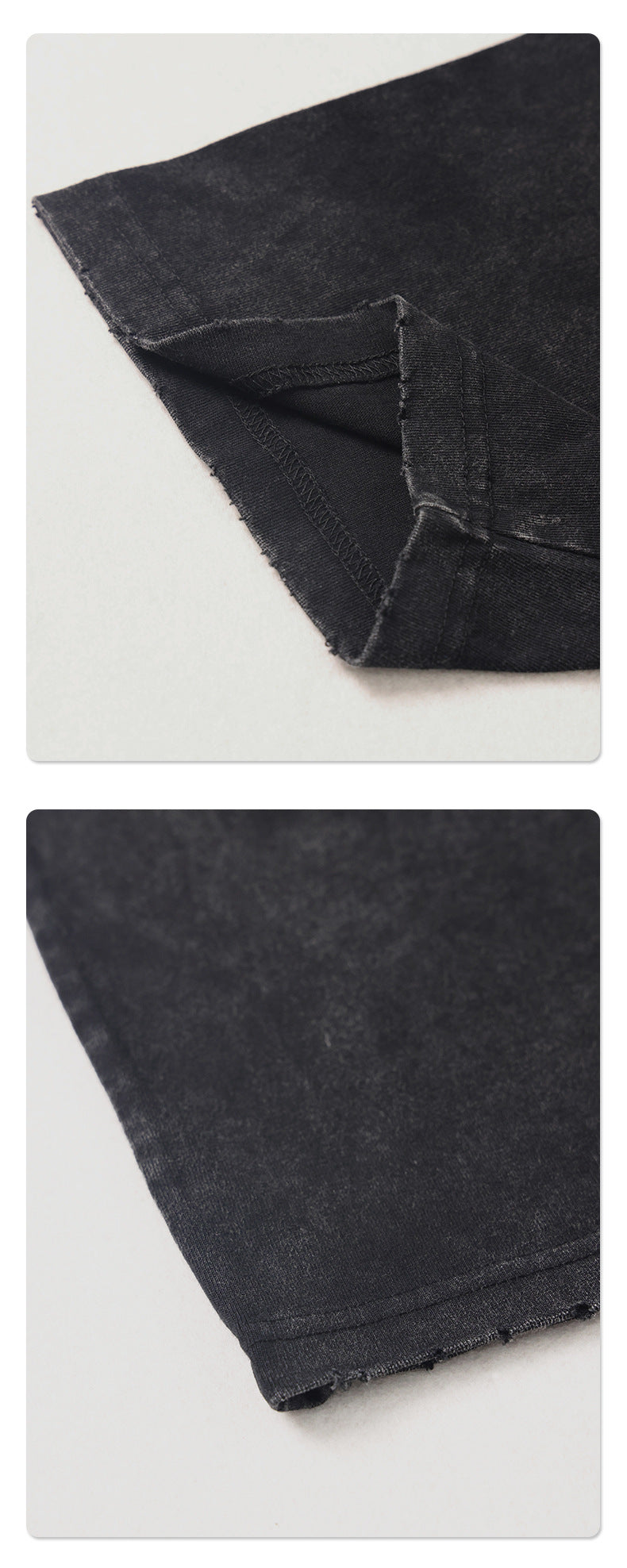 Washed Rib Print Round Short Sleeve T-Shirt WN7770