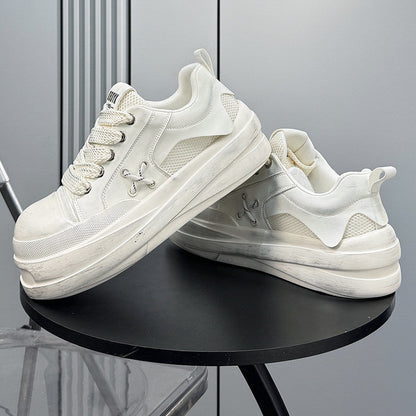 Platform Round Toe Mesh Lace-Up Sneakers WN24828