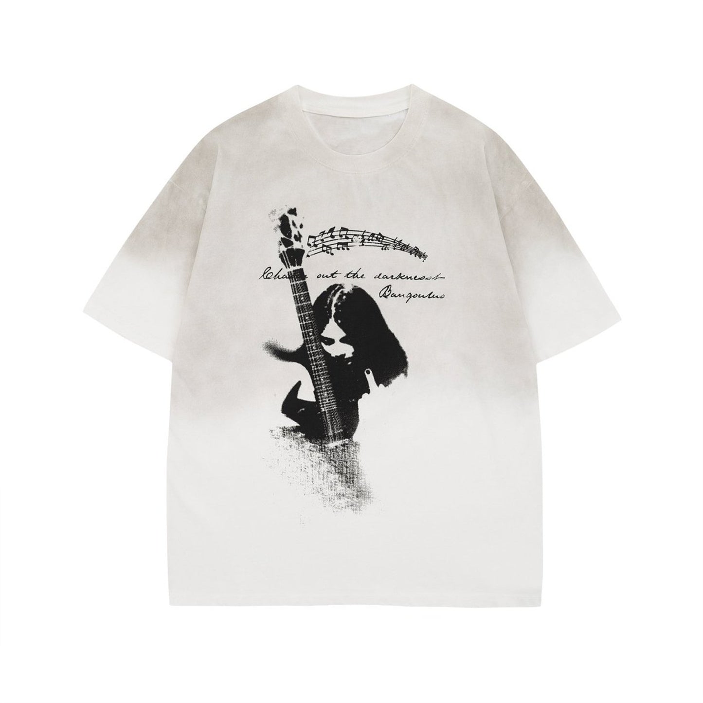 Oversize Rock Singer Print Short Sleeve T-Shirt  WN16545