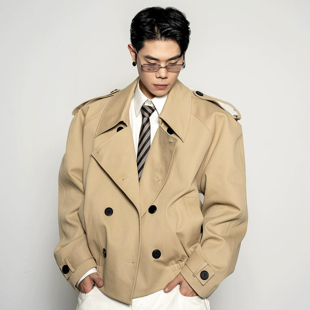 Large Lapel Wide Shoulder Short Jacket WN20875