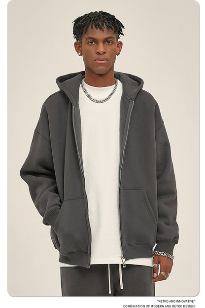 Oversize Heavyweight Zipper Hoodie & Heavyweight Sweatpants Setup WN6640-K