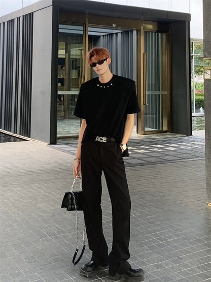 Heavyweight Metal Design Short Sleeve T-Shirt WN20038