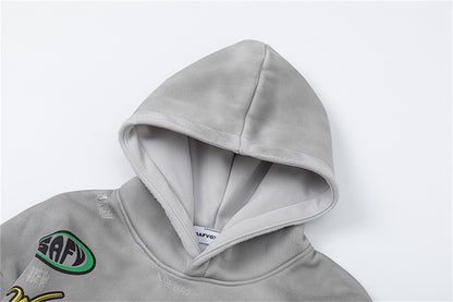 Letter Print Fleece Oversize Pullover Hoodie WN11195