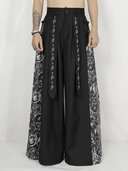 Patchwork Embroidery Wide Leg Trousers WN20166