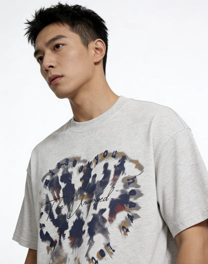 Heart Graffiti Oversize Short Sleeve T-Shirt WN25657