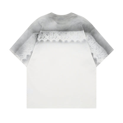 Lace Gradient Short Sleeve T-Shirt WN26762
