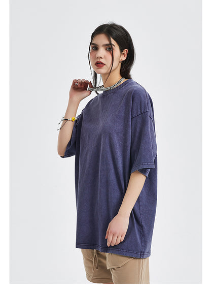 Vintage Dyed Oversize Short-sleeve T-shirt & Vintage Dyed Short Sweatpants Setup WN6631