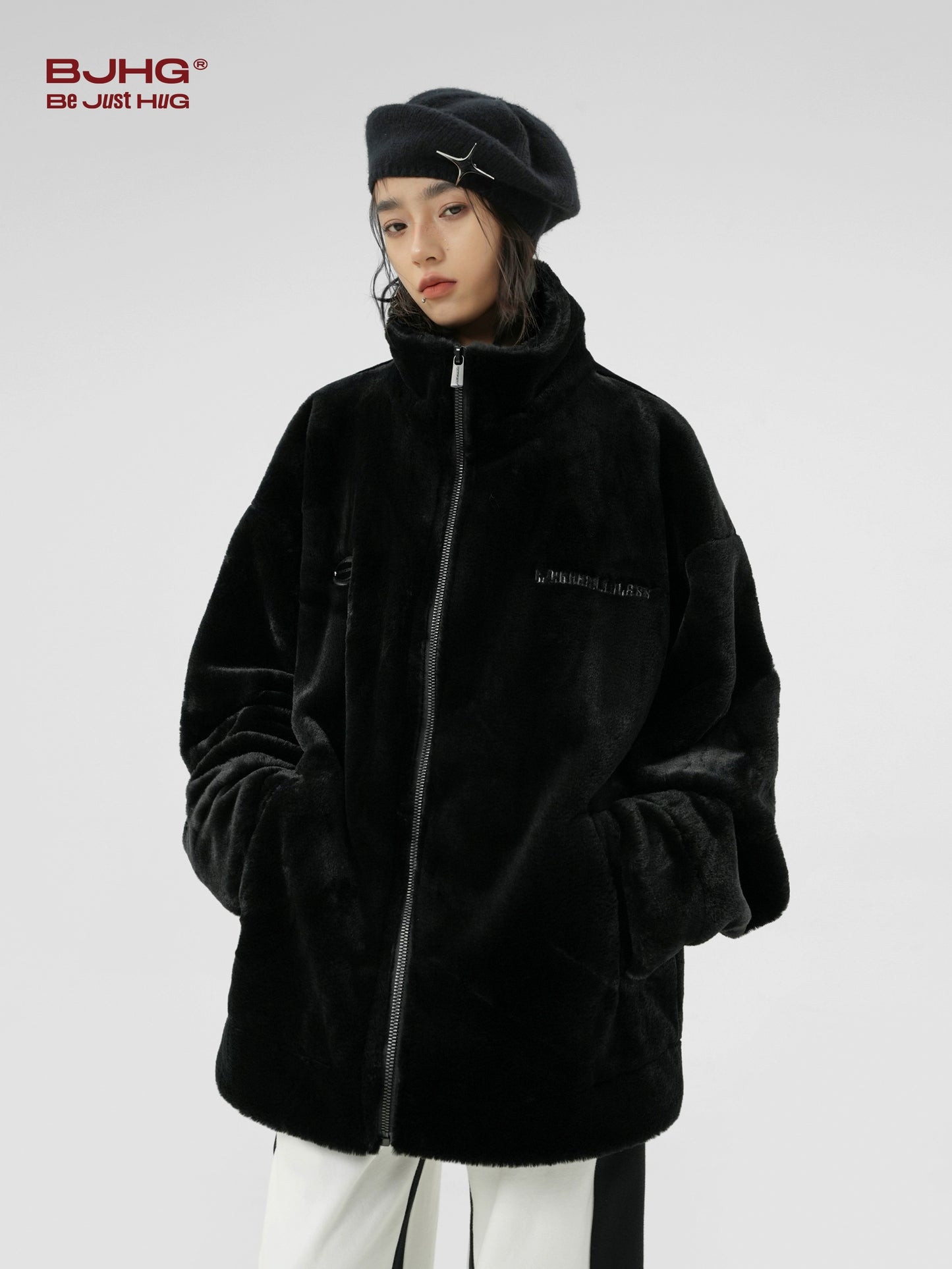 Fake Rabbit Fur Thick Oversize Jacket WN9849