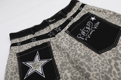 Leopard Star Pocket Half Pants WN25521