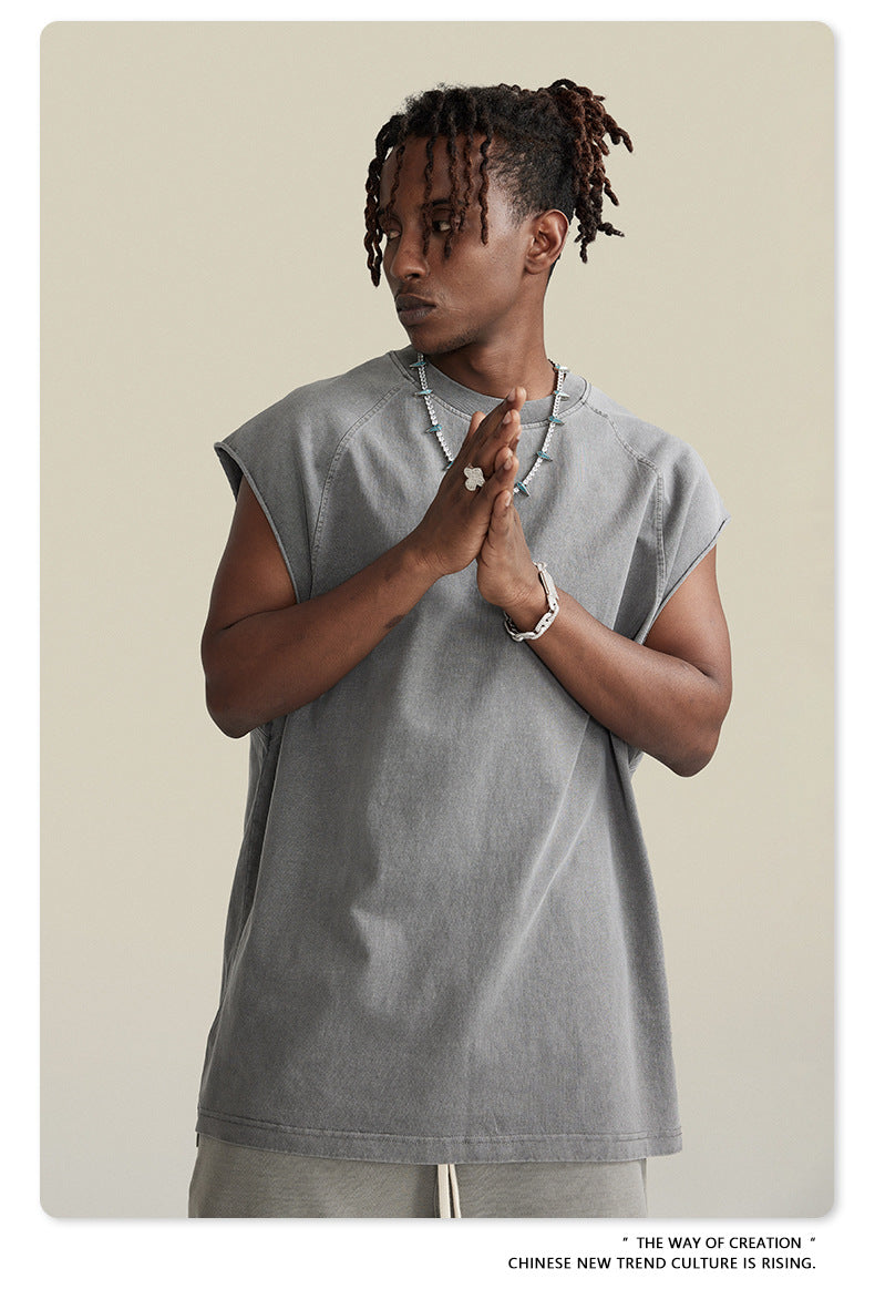 Washed Oversize Tank Top T-shirt WN6447