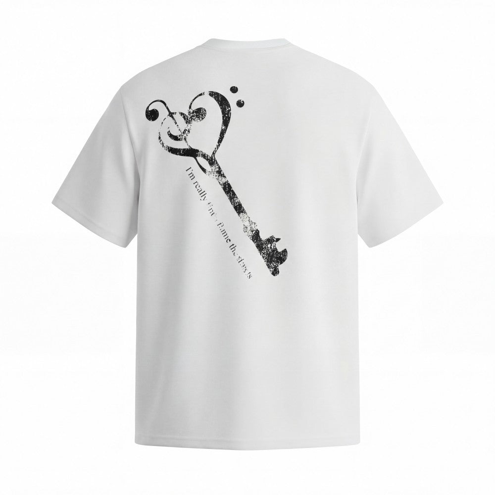 Rock Graphic Print Drop-Shoulder Oversize Short Sleeve T-Shirt WN27931
