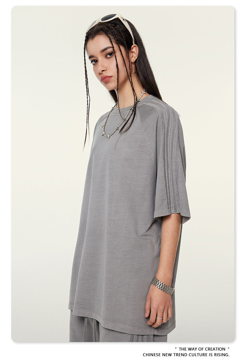 Oversize Washed Short-sleeve T-shirt WN6458