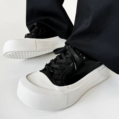 Canvas Round-Toe Derby-Inspired Flat Sneakers WN19121