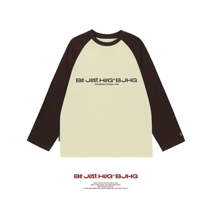 Letter Print Oversize Raglan Long Sleeve T-Shirt WN9725