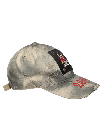 Tie-Dye Patchwork Rivet Curved-Brim Cap WN21082