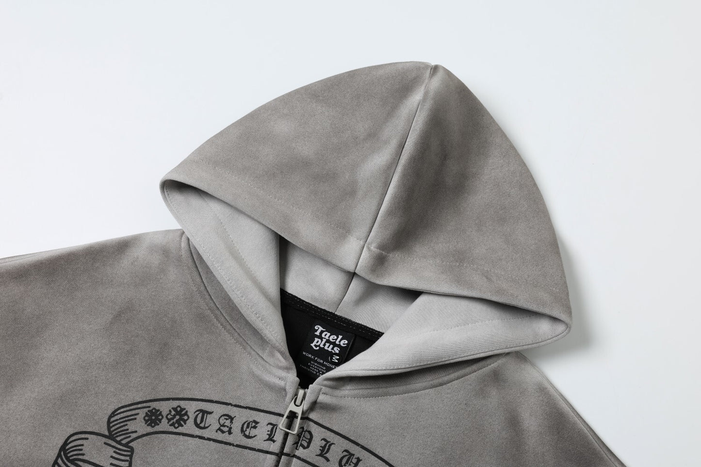 Washed Dirty Dye Zipper Hoodie WN23067