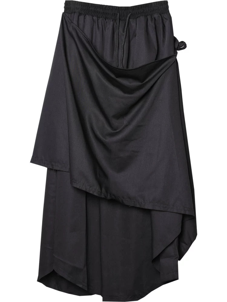 Draped Fake Layered Wide Leg Harem Pants WN22581